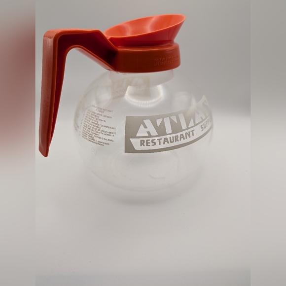 Commercial Coffee Glass Carafe Pot Orange Decaf Handle Atlas Restaurant Supply - Picture 4 of 5